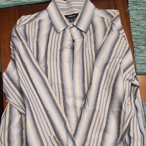 Claiborne Men's Blue Striped Shirt